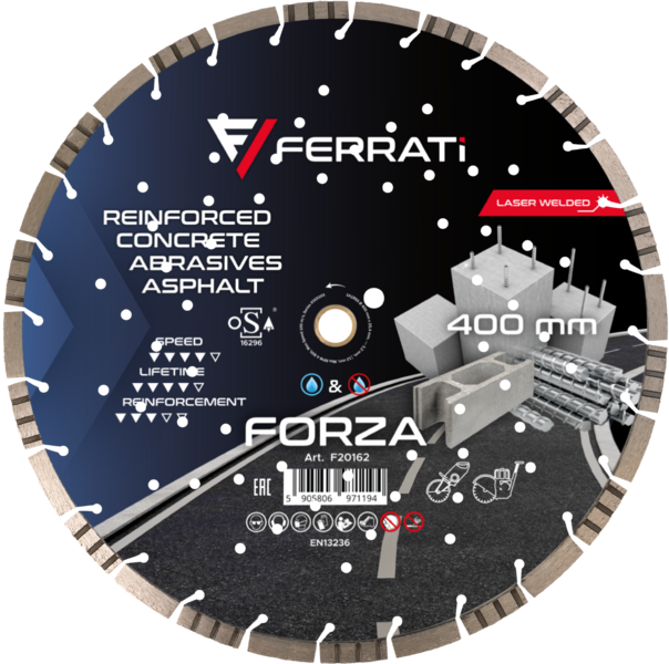 Tarcza diamentowa Ferrati tnąca 400mm FORZA
