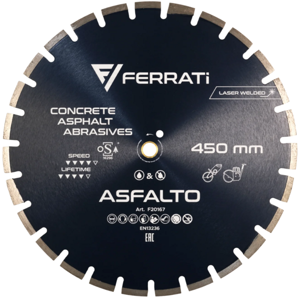 Diamond blade Ferrati ASFALTO C1S 450 mm for asphalt, concrete, silicate