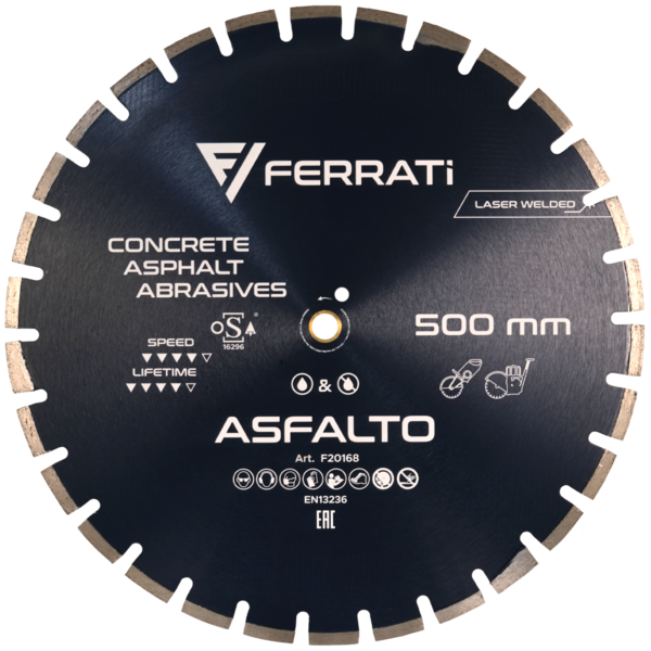 Diamond blade Ferrati ASFALTO C1S 500 mm for asphalt, concrete, silicate
