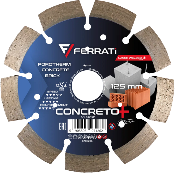 Tarcza diamentowa Ferrati tnąca C3-W 125mm CONCRETO PLUS
