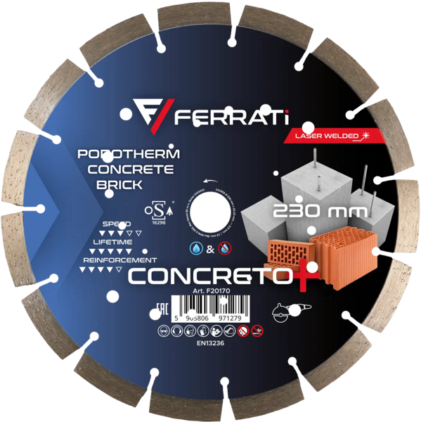 Tarcza diamentowa Ferrati tnąca C3-W 230mm CONCRETO PLUS