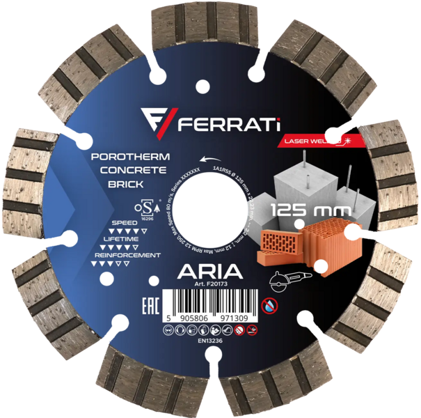 Tarcza diamentowa Ferrati tnąca 125mm ARIA