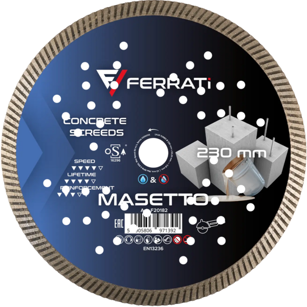 Tarcza diamentowa Ferrati tnąca TURBO 230mm MASETTO