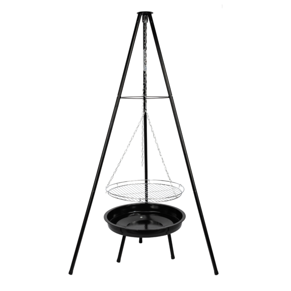 Charcoal, garden grill Velio AGNI (tripod, chrome grate)