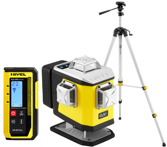 Multi-purpose cross laser Nivel System CL5B (+ tripod SJJ-M1 EX and laser sensor CLS-300 Digital), blue laser