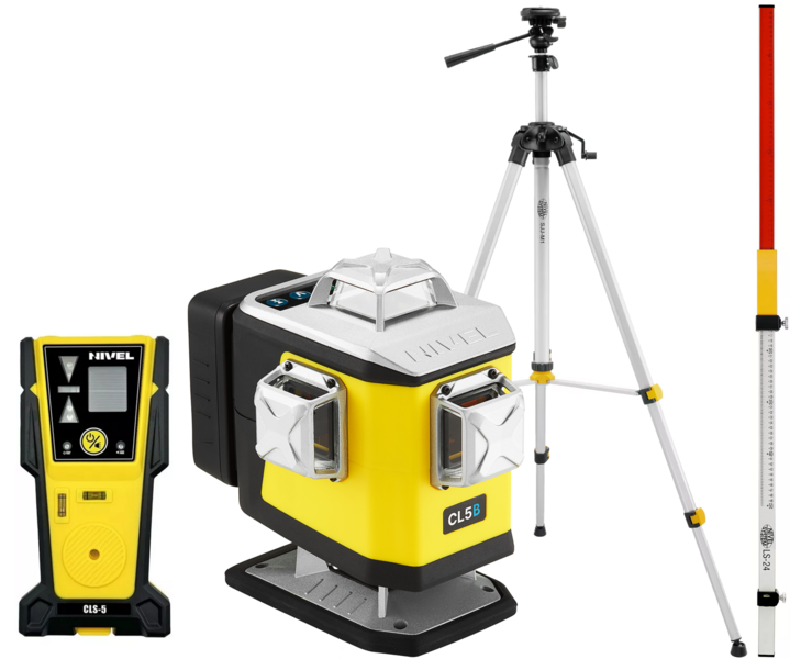 Multi-purpose cross laser Nivel System CL5B (+ tripod SJJ-M1 EX, laser stave LS-24 and laser sensor CLS-5)