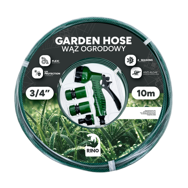 Garden hose 3/4" Rino Garden SNAKE (+ gun, 3x quick connector)