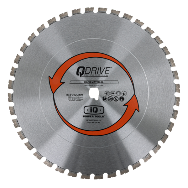 Diamond blade Q-Drive Segmented Hard Concrete Blade iQ PowerTools 420 mm, silver (NX)