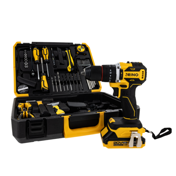 Drill-driver 20 V Rino DRI20LI-117imp (set 117 pcs)