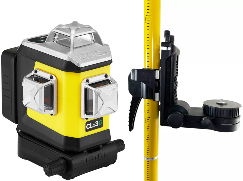 Multi-purpose cross laser Nivel System CLx3G (+ expansion pole LP-36), green laser