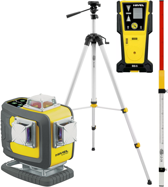 Multi-purpose cross laser Nivel System CL4D-P (+ tripod SJJ-M1 EX, laser stave LS-24 and laser sensor CLS-5)