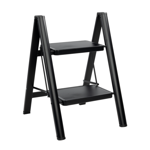 Black Steel Step Ladder Rino LAD02SSB