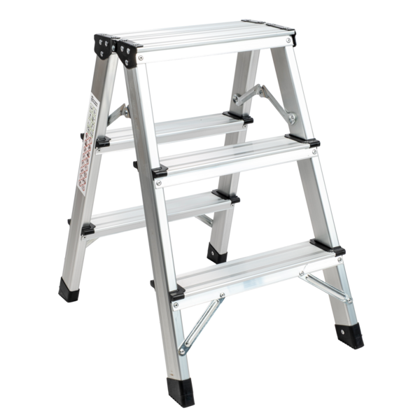 White Aluminum Step Ladder Rino LAD03SW