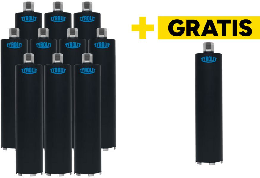 Diamond Drill Bit Tyrolit Premium DDL TGD 62 (set of 10 pieces + 1 free)