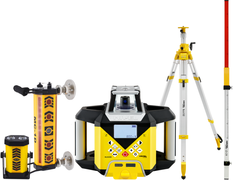 Niwelator laserowy Nivel System NL620R DIGITAL (+ statyw korbowy SJJ32 + łata LS-24 + system MC-1D), wiązka czerwona, zasięg 600 m