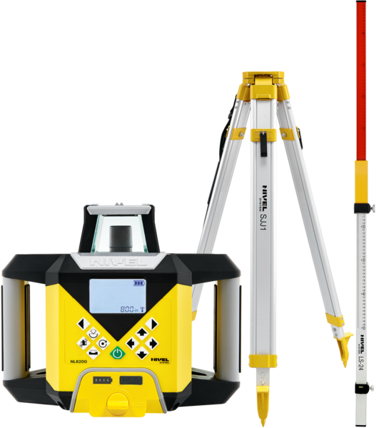 Niwelator laserowy Nivel System NL620G DIGITAL (+ statyw SJJ1, łata LS-24), wiązka zielona, zasięg 600 m