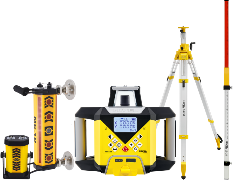 Niwelator laserowy Nivel System NL640R DIGITAL (+ statyw korbowy SJJ32 + łata LS-24 + system MC-1D), wiązka czerwona, zasięg 600 m