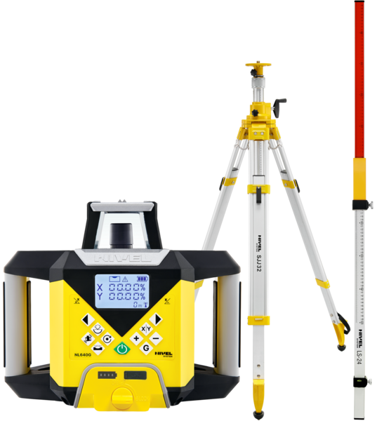 Niwelator laserowy Nivel System NL640G DIGITAL (+ statyw SJJ32, łata LS-24), wiązka zielona, zasięg 600 m