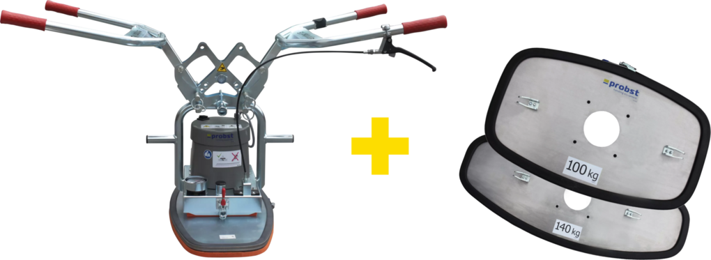 Vacuum hand laying device Probst SPEEDY VS-140/200 (2x suction plate + built-in suction cup for 50 kg plates)