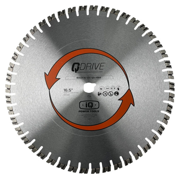 Tarcza diamentowa iQ Power Tools Q-Drive Masonry Extreme Hard Material Blade 420 mm do bardzo twardych materiałów, srebrna (HM4)