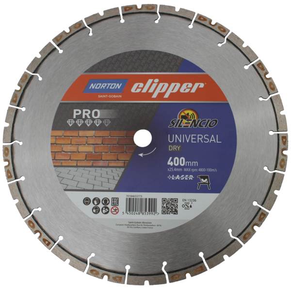 Diamond disc Norton Clipper Pro Universal Silencio Dry 400 mm