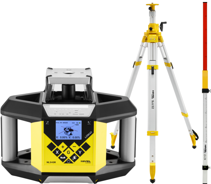 Niwelator laserowy Nivel System NL340R DIGITAL (+ statyw SJJ32, łata LS-24), wiązka czerwona, zasięg 500 m