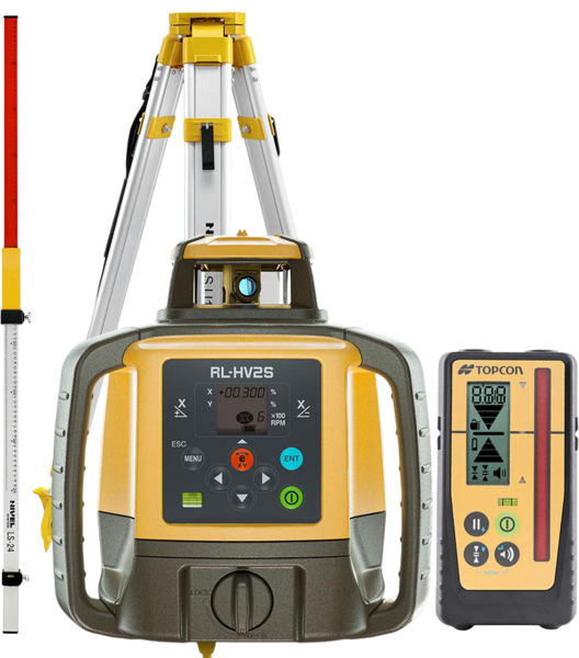 Niwelator laserowy Topcon RL-HV2S DIGITAL (+ statyw SJJ1 + łata LS-24), wiązka czerwona, zasięg 800 m