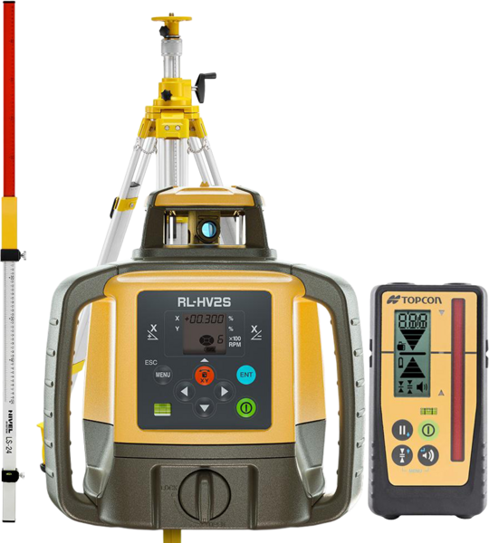 Niwelator laserowy Topcon RL-HV2S DIGITAL (+ statyw SJJ32 + łata LS-24), wiązka czerwona, zasięg 800 m