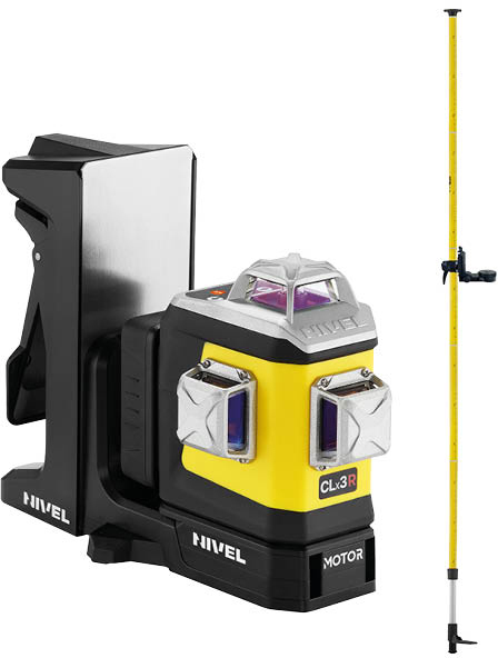 Motorized 3D line laser Nivel System CLx3R MOTOR (+ expansion pole LP-36) with red beam