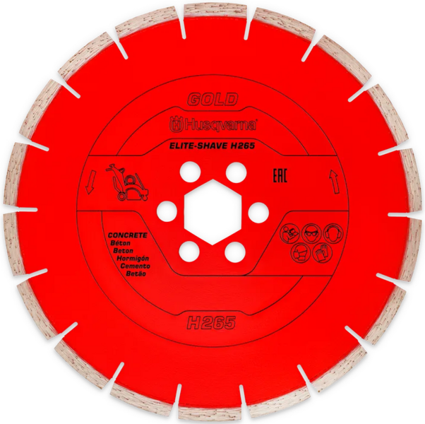 Husqvarna Elite-Shave H V2 265mm Diamond Blade for Smoothing and Grooving Concrete