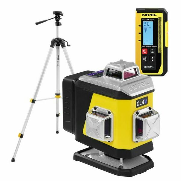 Multi-purpose cross laser Nivel System CL4V LCD (+ tripod SJJ-M1 EX and laser sensor CLS-300 Digital)