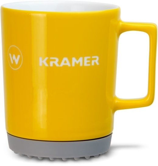 Porcelain cup 300 ml Kramer Wacker Neuson yellow