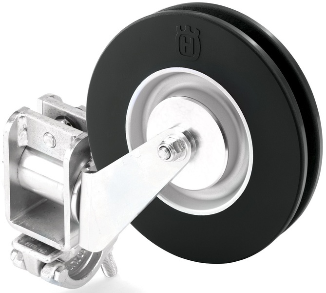 Swivel pulley sliding for round tubes for Husqvarna CS 2512, CS 10 wire saw