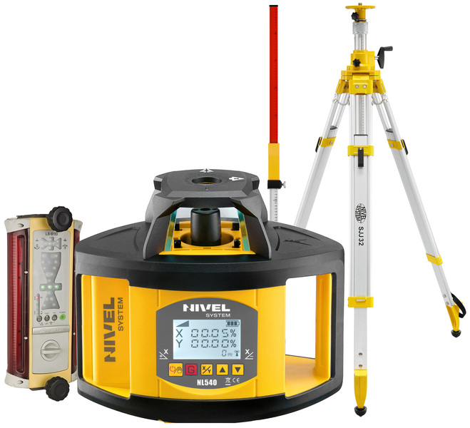 Laser level Nivel System NL540 (+ cranked tripod + laser stave + LS-B1110 laser sensor)