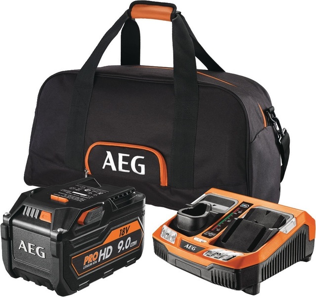 Battery 9 Ah and charger AEG PowerTools SET L1890RHDBLK