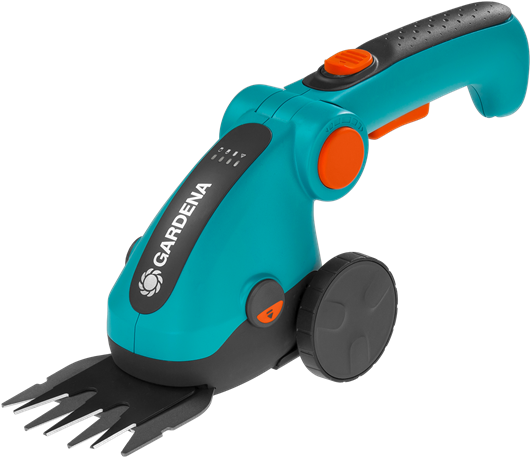 Battery grass shears Gardena ComfortCut with handle and wheels