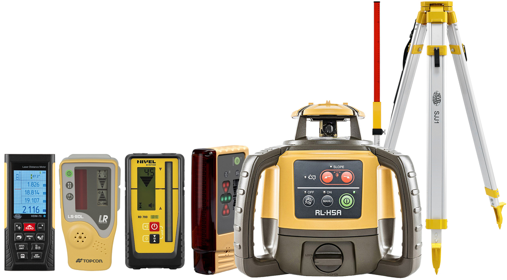 Laser level Topcon RL-H5A Digital (+ tripod + laser stave + distance meter + laser sensors + LS-B10)