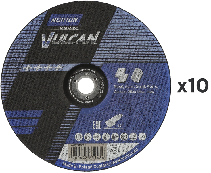 Grinding disk Norton Vulcan 125 x 6,4 x 22,23 mm (10 pieces)