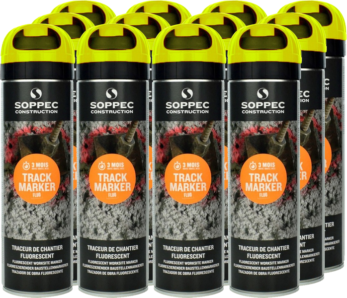 Yellow spray paint Soppec TRACK MARKER (12 pcs)