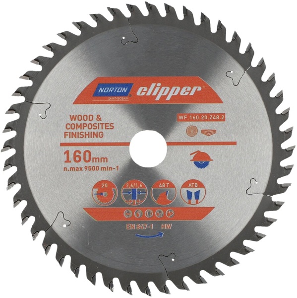 Wood cutting disc Norton Clipper TCT Wood Ripping 255 mm