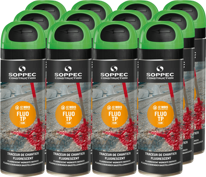 Green spray paint Soppec FLUO TP (12 pcs.)