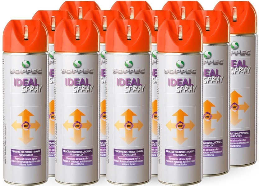 Orange spray paint Soppec IDEAL 12 pcs.
