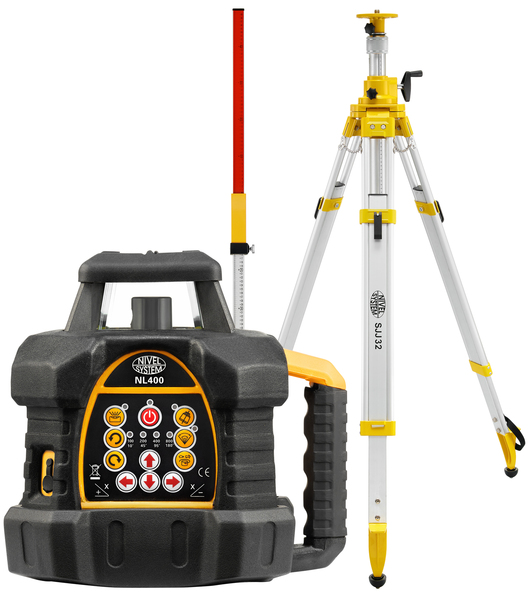 Laser level Nivel System NL400 (+ cranked tripod, + laser stave)