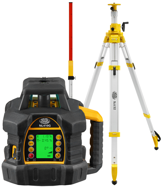 Laser level Nivel System NL410G (+ cranked tripod, + laser stave)