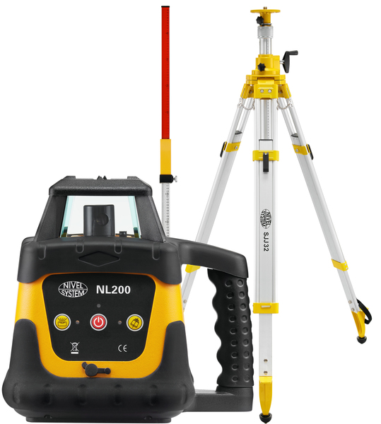 Laser level Nivel System NL200 (+ cranked tripod, + laser stave)