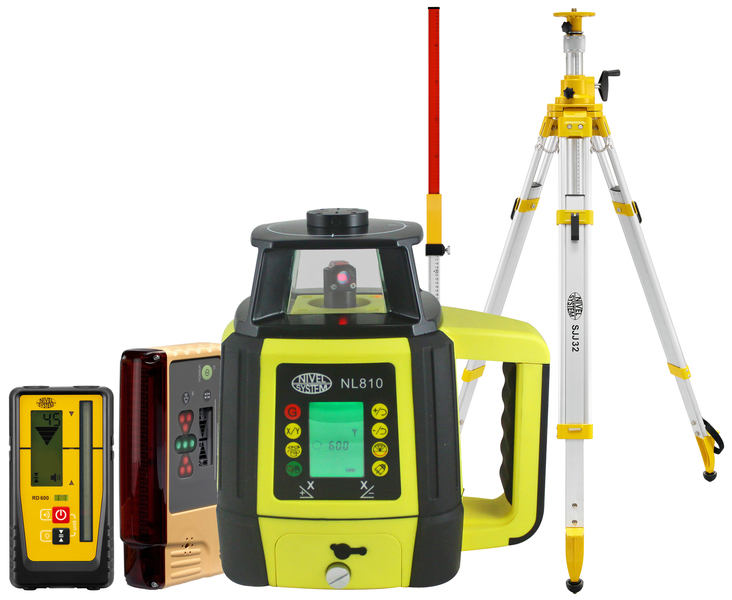 Laser level Nivel System NL810 Digital (+ laser stave, + cranked tripod, + LS-B10 laser sensor)