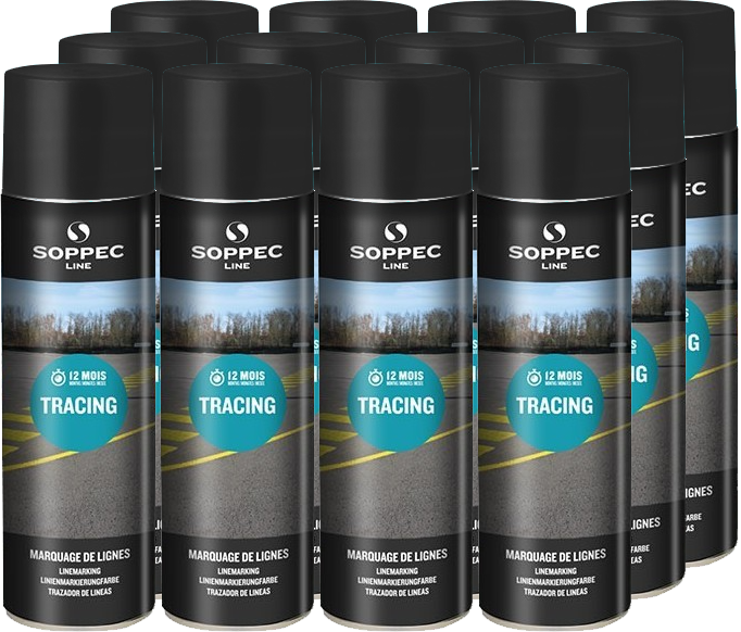 Black spray paint 500 ml Soppec TRACING 12 pc.