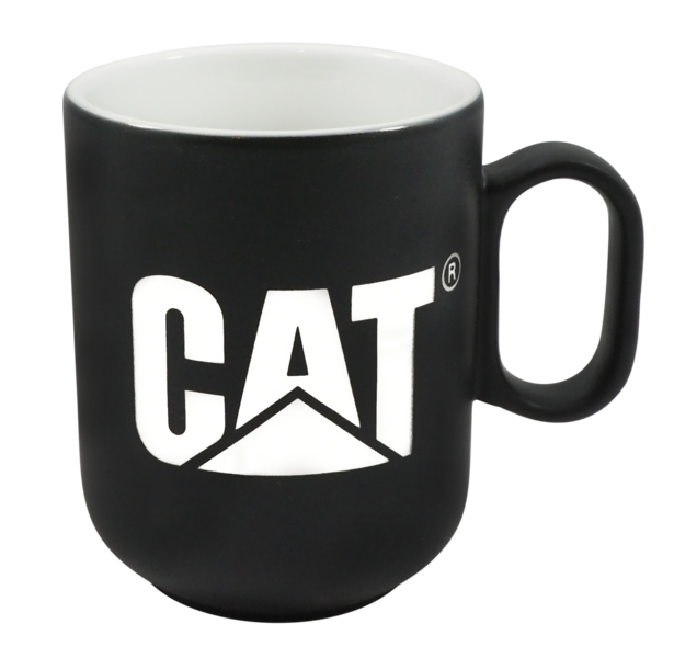 Black ceramic Caterpillar mug 300 ml