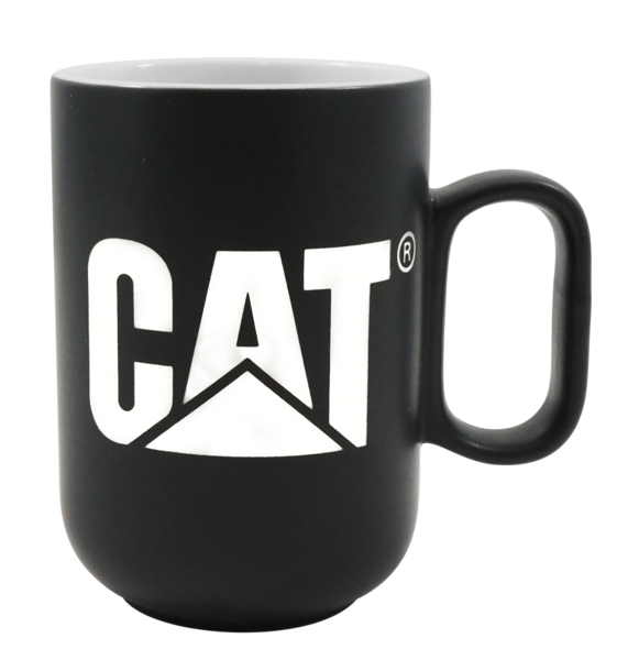 Black ceramic Caterpillar mug 400 ml