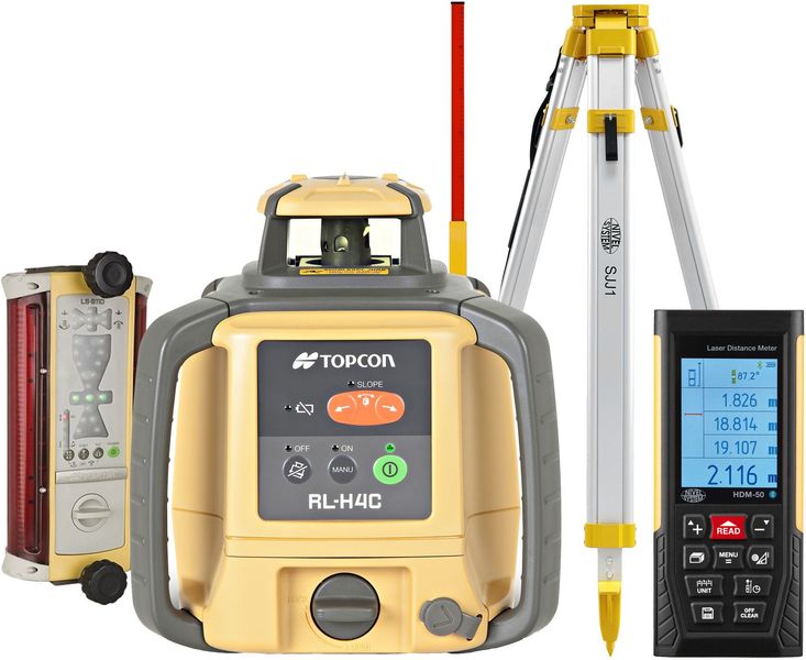 Laser level Topcon RL-H4C (+ tripod, + laser stave, + distance meter, + LS-B110 laser sensor)